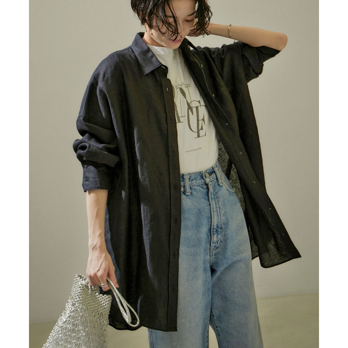 楽天市場】[24SS]ノルマンディリネンクロップドブラウス