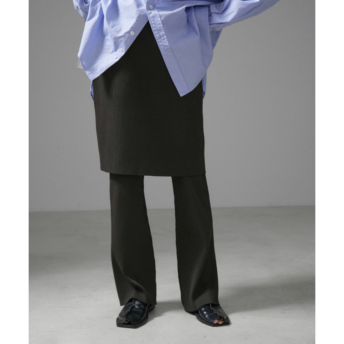 SALON adam et ropeリブレギンス＋ミニスカートセット【洗える】 リブレギンス＋ミニスカートセット【洗える】 | サロン アダム