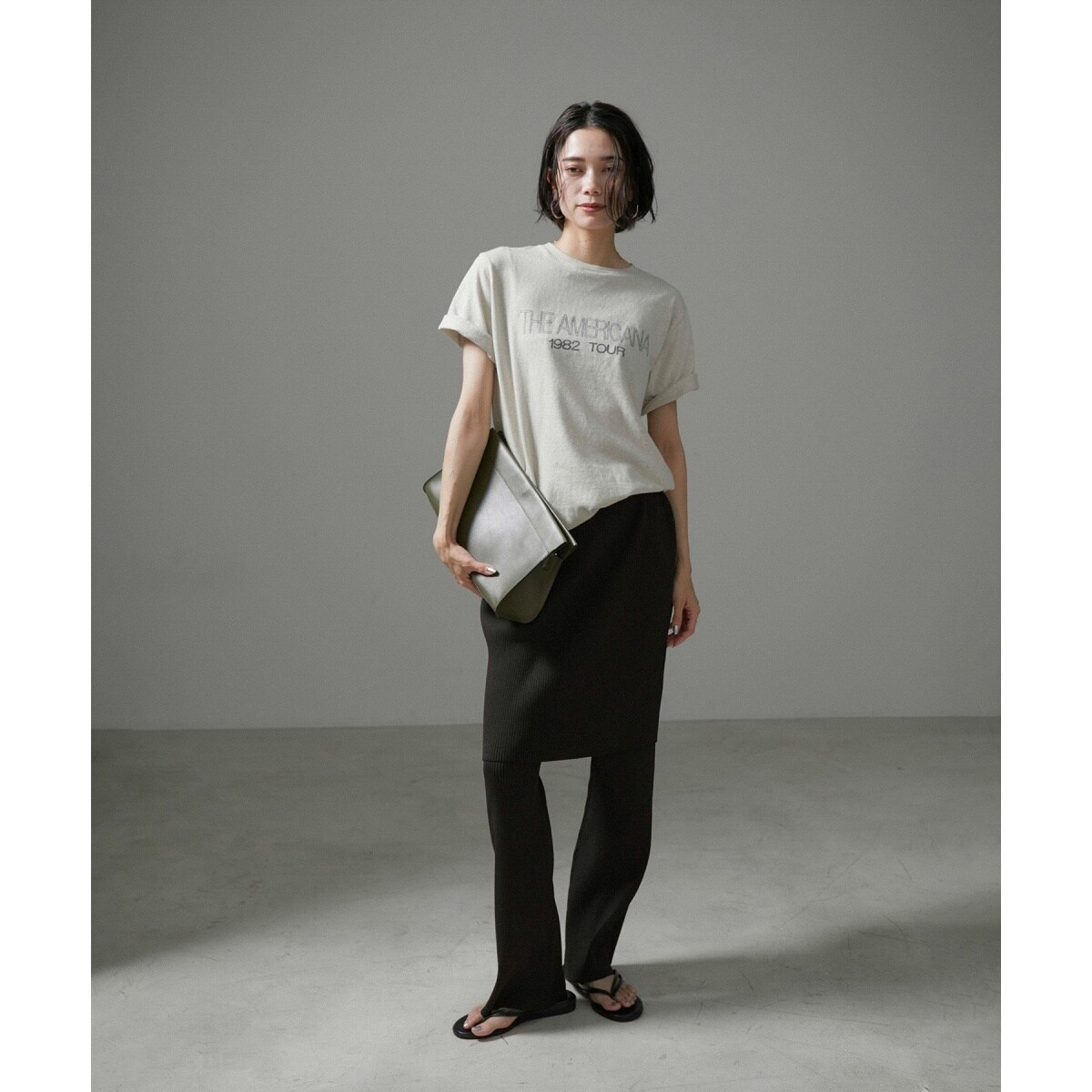 SALON adam et ropeリブレギンス＋ミニスカートセット【洗える】 サロン アダム エ ロペ SALON adam et rope' リブレギンス＋ミニ