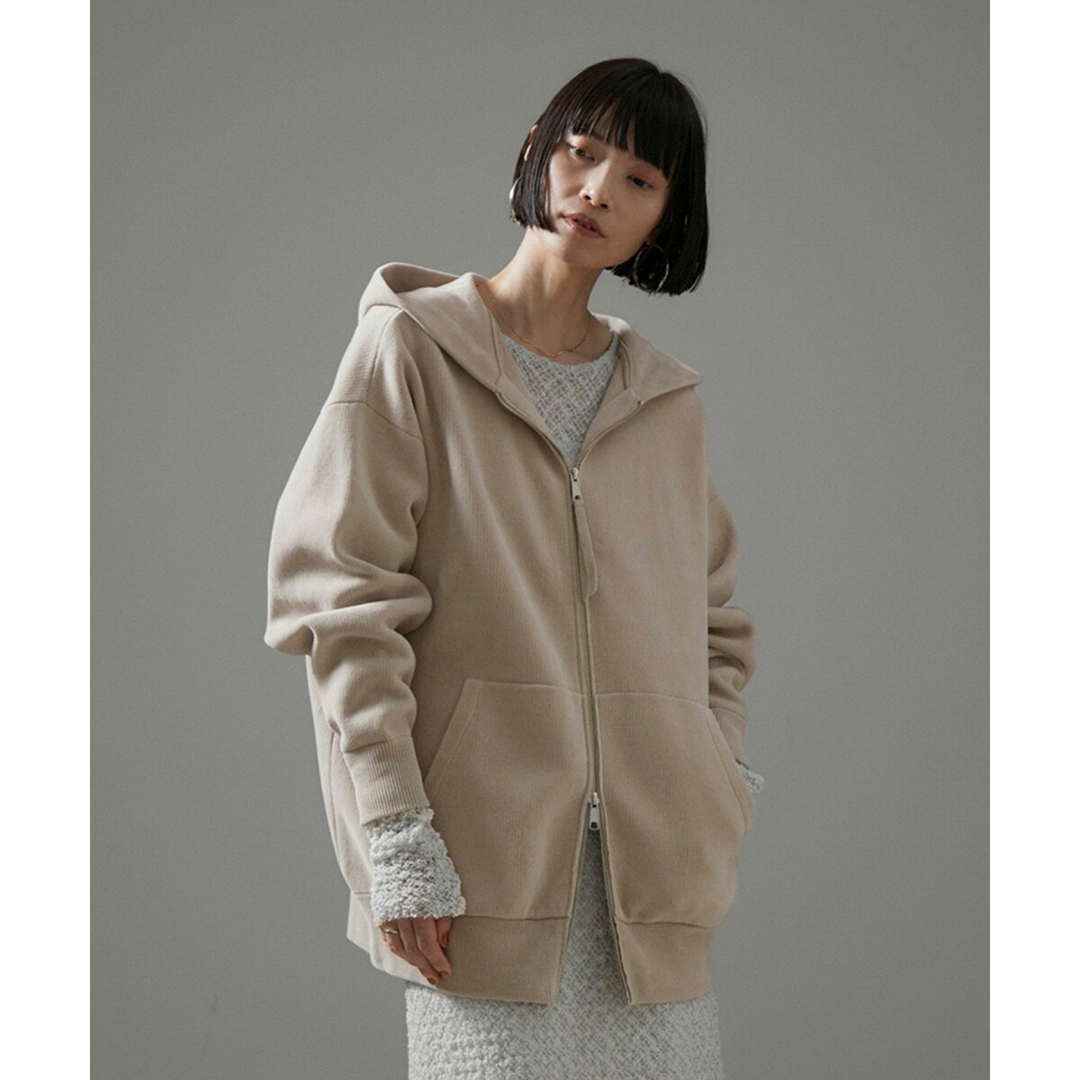 ダブルジップフードパーカー-CreamyCotton /クリーミーコットン- SALON adam et rope'（サロン アダム エ ロペ）の「ダブルジップフード