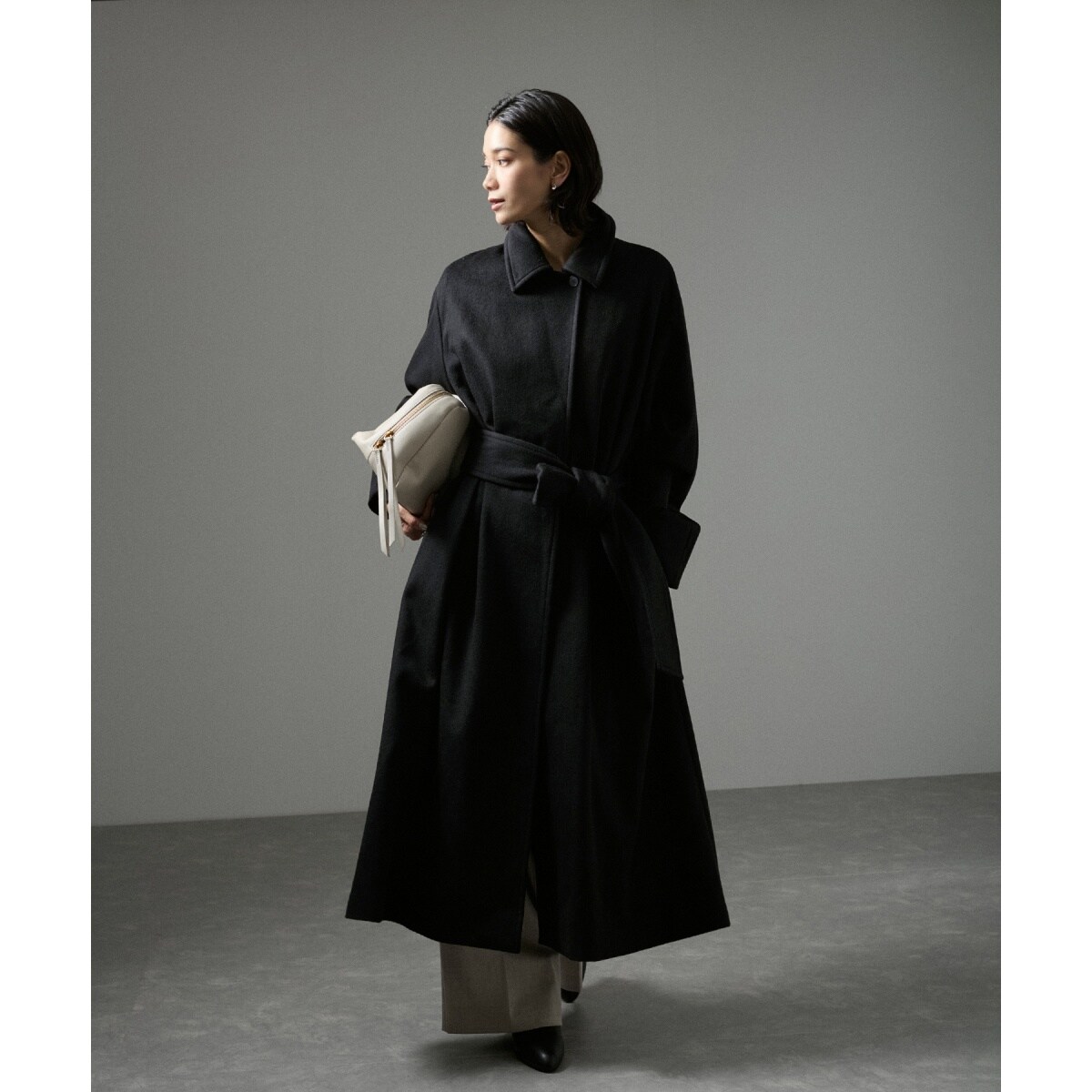 大人気定番商品 PURE CASHMERE(ピュアカシミア/カシミヤ)ステンカラーコート ジャケット・アウター