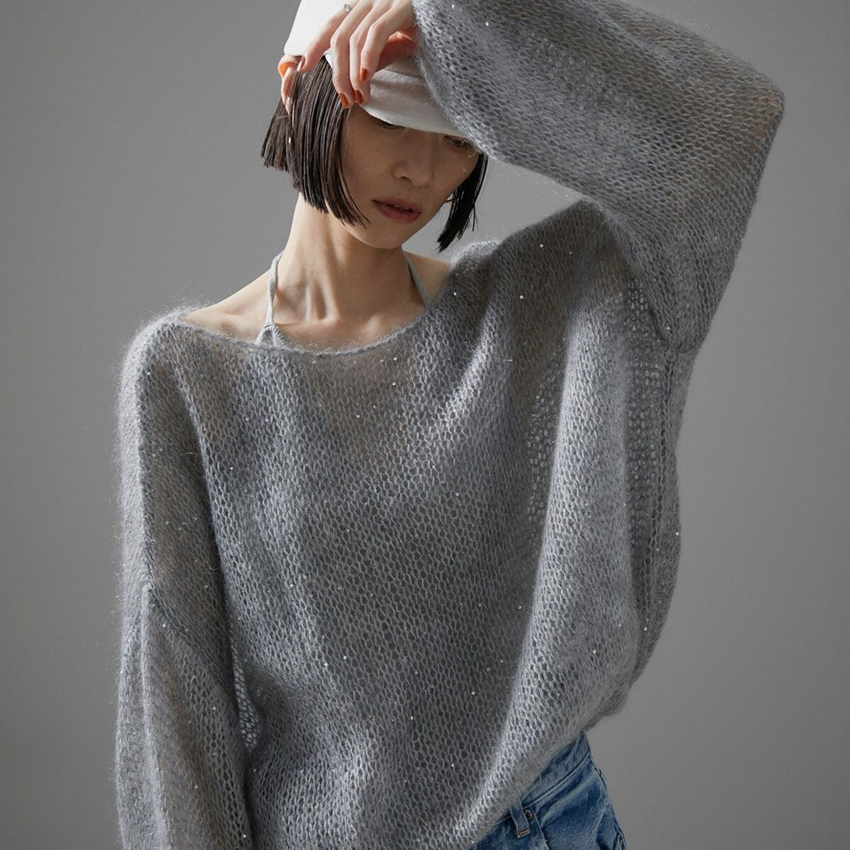 【専用】サロンアダムエロペ シアーモヘアスパンコールプルオーバー シアーモヘアスパンコールプルオーバー | サロン アダム エ ロペ(SALON