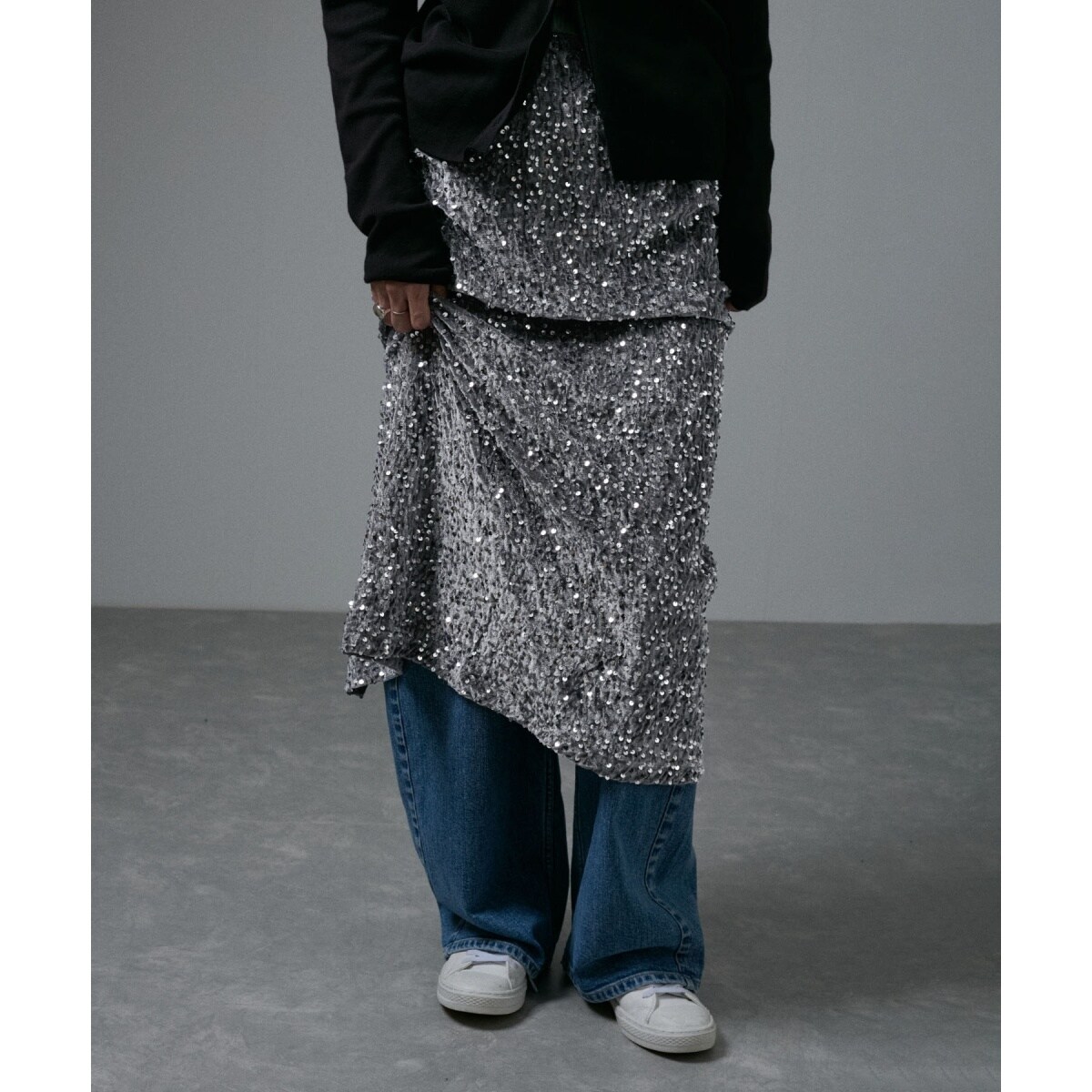 WEB限定】ベロアスパンコールスカート | サロン アダム エ ロペ(SALON