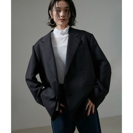 公式サイト限定】【BOWTE】WORSTED DOESKIN NAVY BLAZER | サロン 