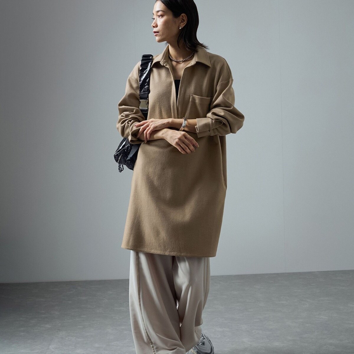 SALON adam et rope'ウールスムーススキッパーチュニック ウールスムーススキッパーチュニックワンピース | サロン アダム エ