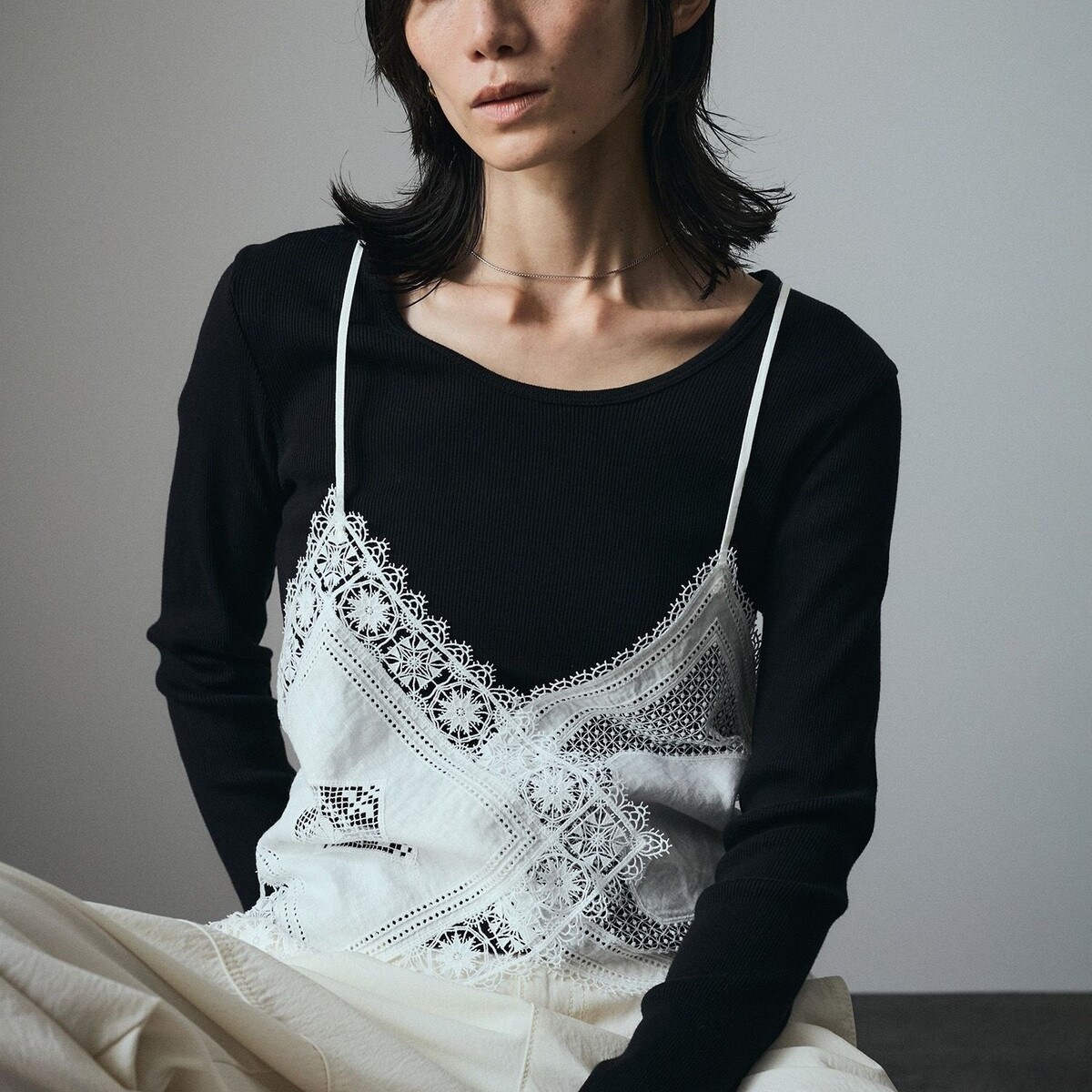 サロンアダムエロペ　クロスレースかキャミソール クロスレースキャミソール | サロン アダム エ ロペ(SALON adam et