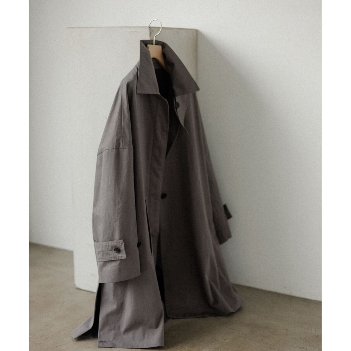 SALON adam et rope テントシルエットステンカラートレンチコート SALON adam et rope テントシルエットステンカラートレンチコート