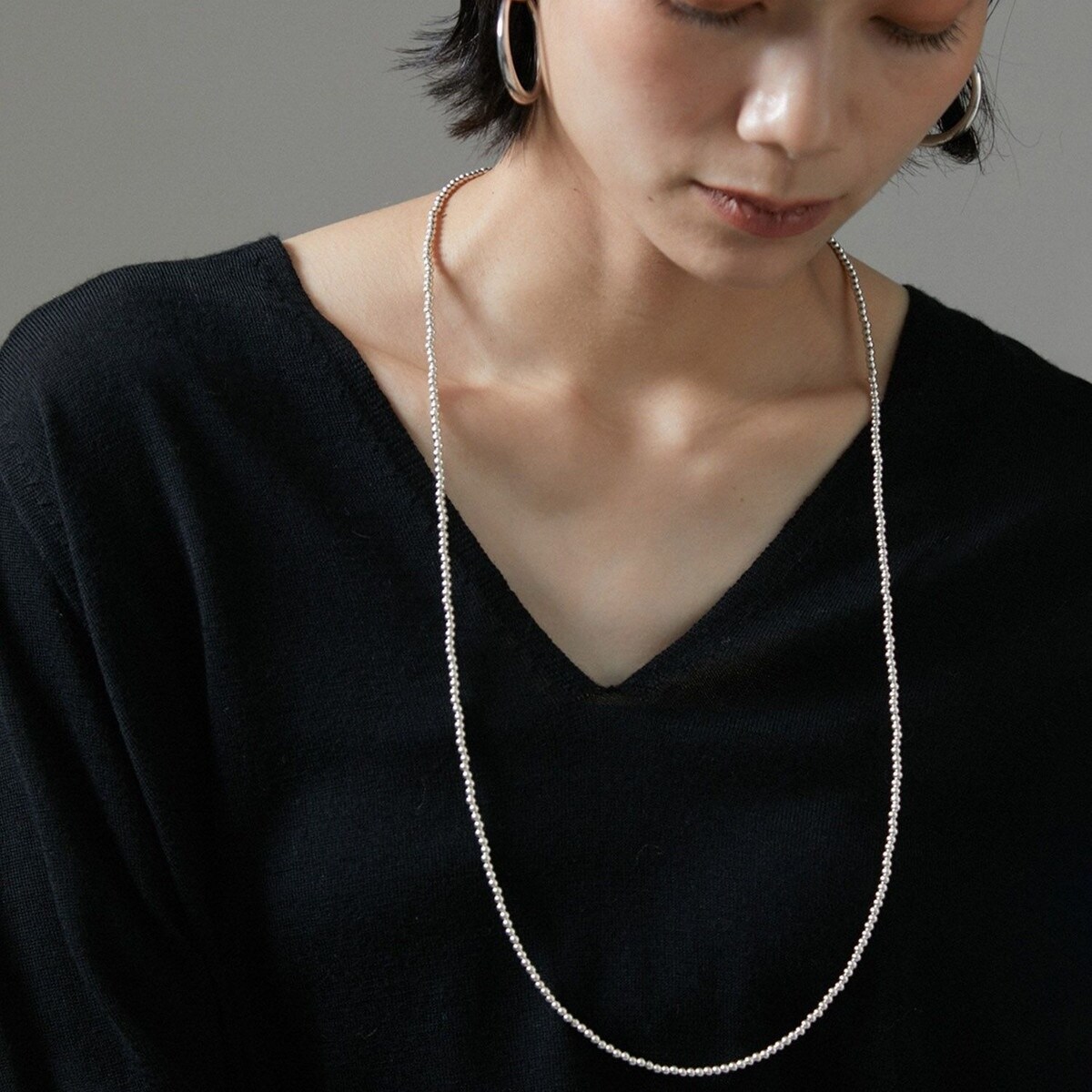 エリッカニコラスビケイ　ナバホパールネックレス4mm/50cm　燻タイプ エリッカニコラスビケイ ナバホパールネックレス4mm/50cm 燻