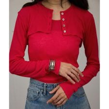 nu=layerショート丈カーディガン