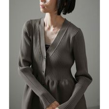 サロン アダム エ ロペ(SALON adam et rope')の【WEB限定】Vネックペプラムカーディガン 2