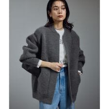 フォックスカシミヤ混ジップブルゾン