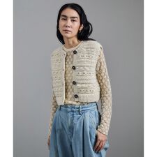 【WEB限定】クロップドパターンハンドニットジレ