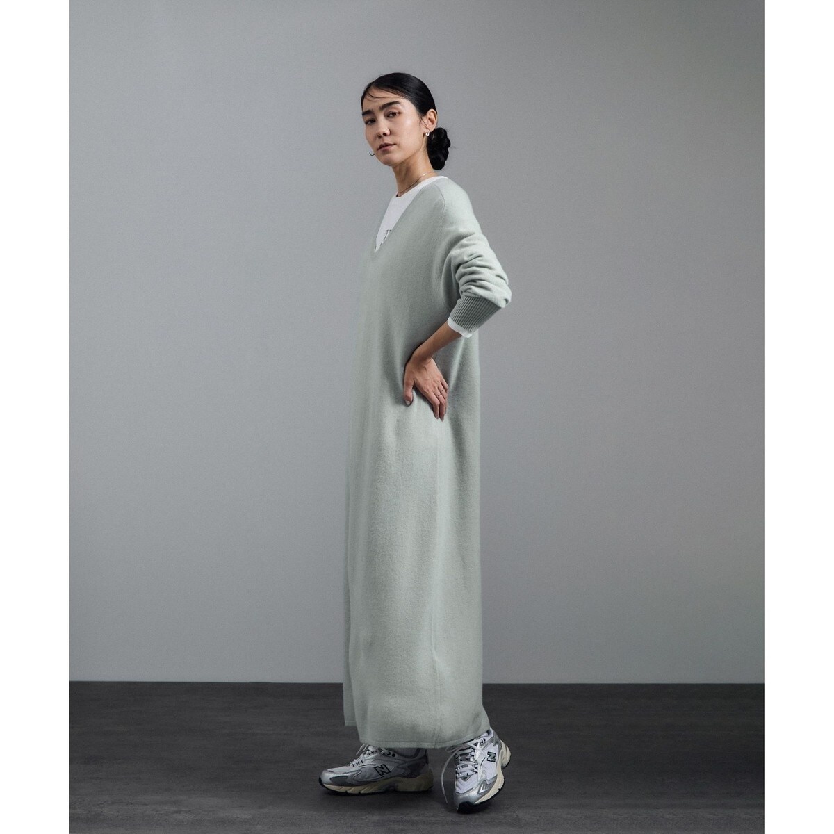 新品イタリアンローブ ニットワンピース カシミヤニットVネックワンピース | サロン アダム エ ロペ(SALON adam