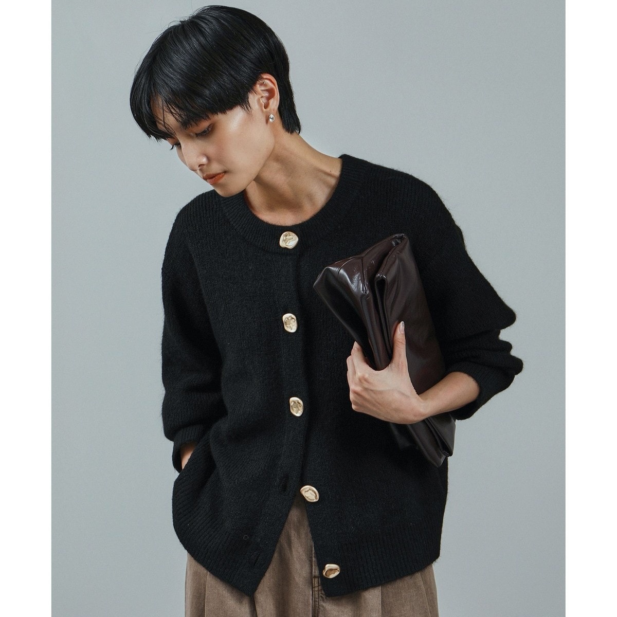2/26ウール金ボタンVネックカーディガン | ジャーナル