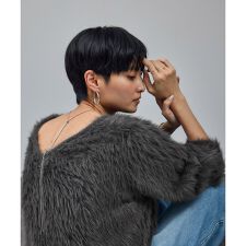 【WEB限定】ウォッシャブル前後2WAYシャギーニットプルオーバー