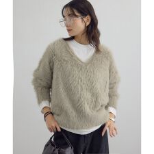 【WEB限定】ウォッシャブル前後2WAYシャギーニットプルオーバー