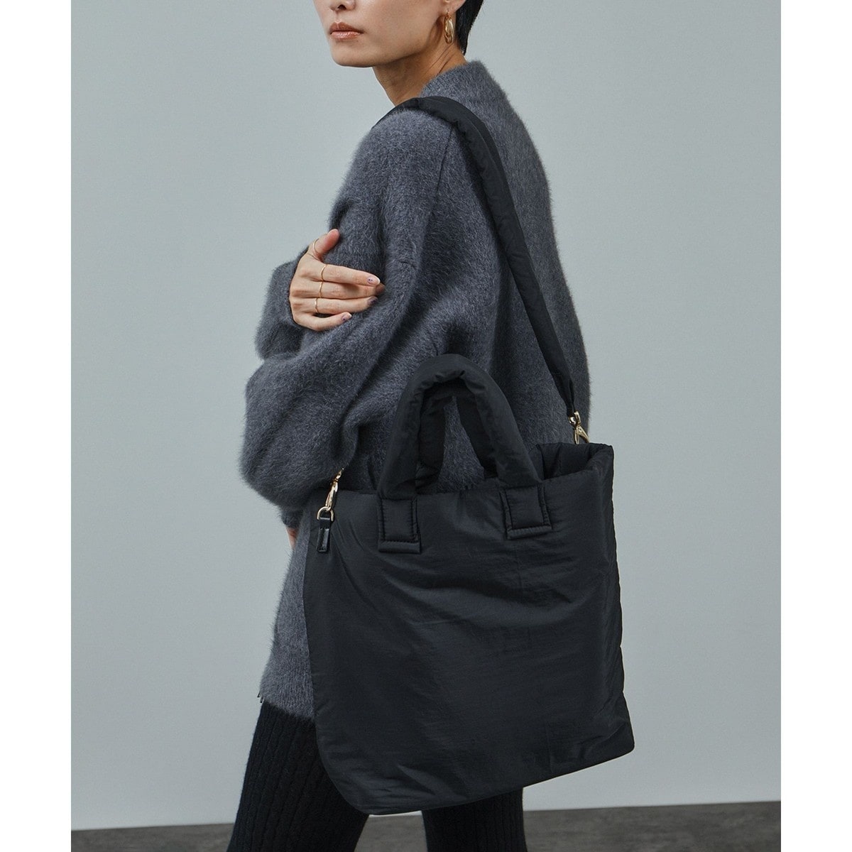 サロン アダム エ ロペ（SALON adam et rope’ ）/【WEB限定】軽量パフナイロン2WAYショルダートート / A4対応 WEB限定】軽量パフナイロン2WAYショルダートート / A4対応 | サロン