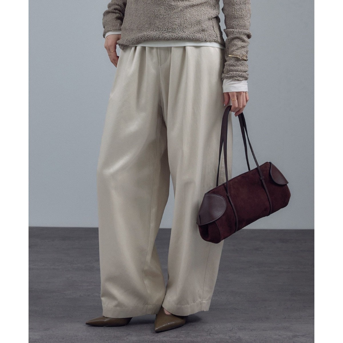 サテンフェードイージーカーヴィーパンツ | サロン アダム エ ロペ