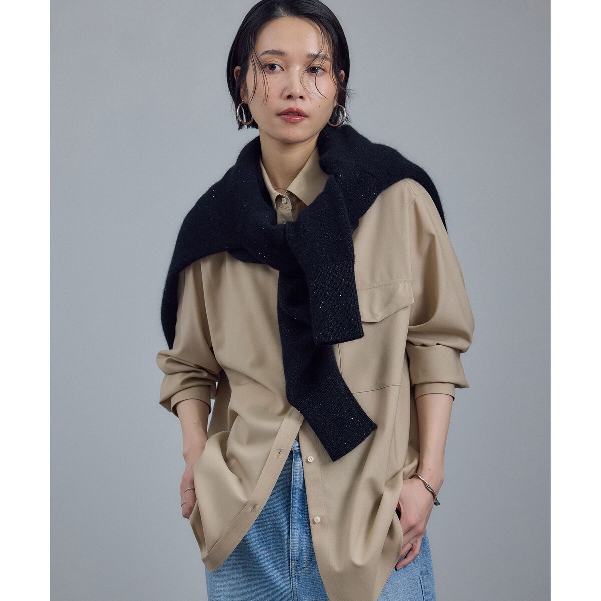 AAYUSHI/アユーシ 別注 フロントピンタックペプラムブラウス | イエナ