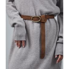 【PUNTOVITA（プントヴィータ）】スウェードステッチロングベルト