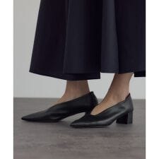 【W S（ドゥーブル）】ソフトレザーヒールパンプス