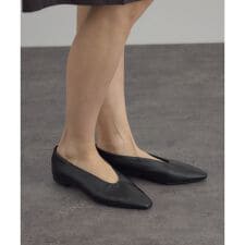 【W S（ドゥーブル）】ソフトレザーフラットシューズ