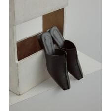 【W S（ドゥーブル）】レザーフラットミュール