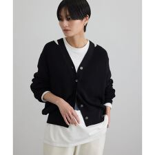 【WEB限定】コットンシルクネックスリットVネックカーディガン