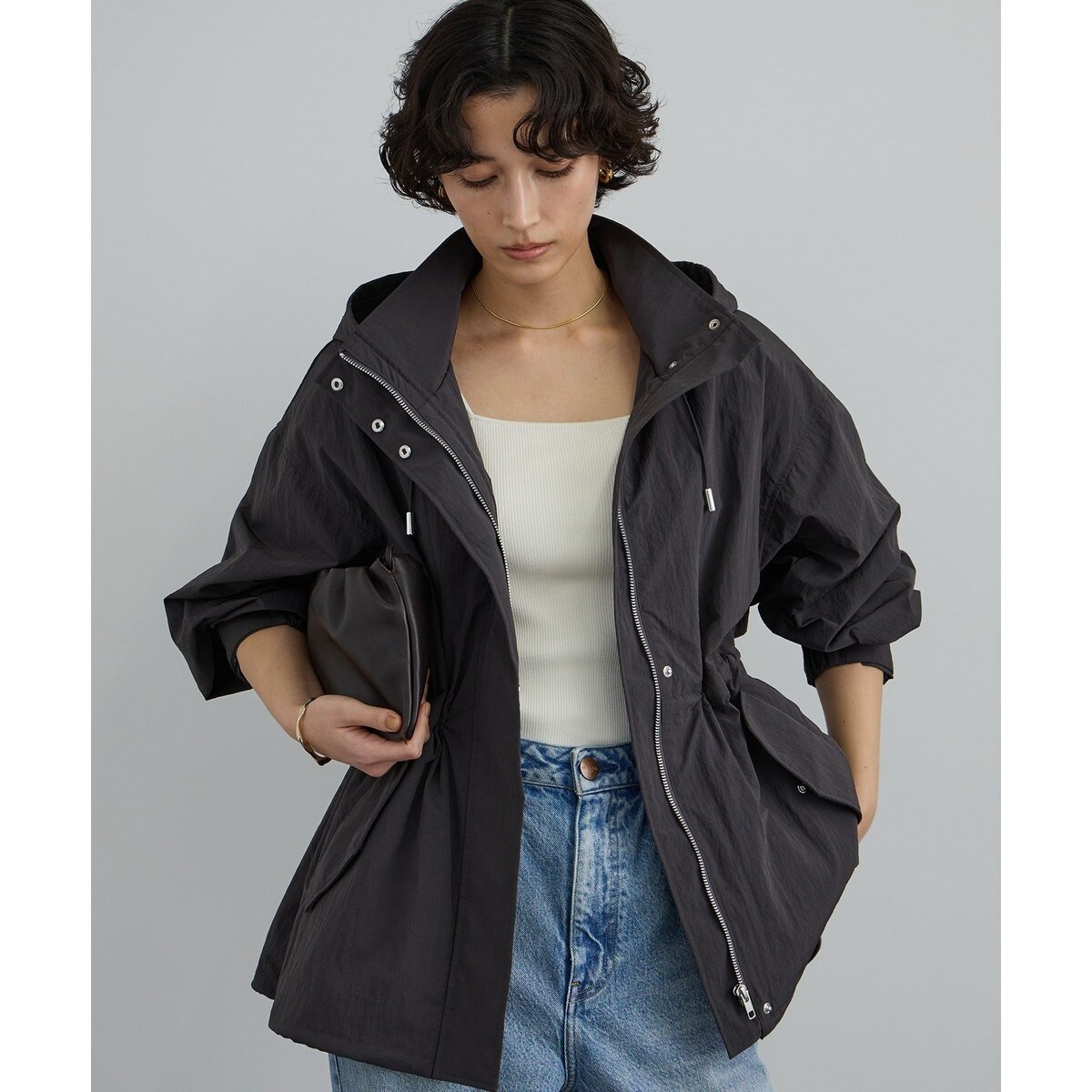 スローブイエナ　TCタフタスタンドダウン　ブラック TCタフタスタンドダウン | スローブ イエナ(SLOBE IENA) | マルイ