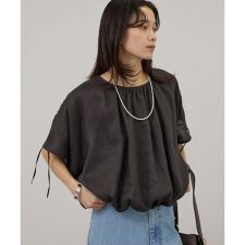 【WEB限定】ヨーロピアンリネンドロストギャザーブラウス