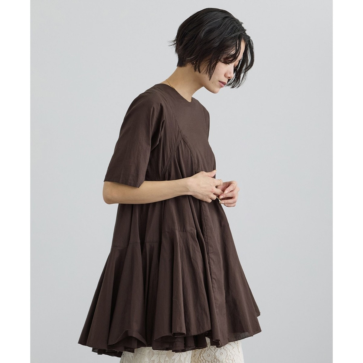 AAYUSHI（アユーシ） for SALON】別注ボリュームフレアハーフスリーブ
