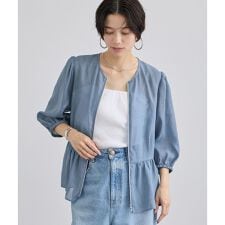 WEB限定】リネンライクシアージップアップシャツ | サロン アダム エ 
