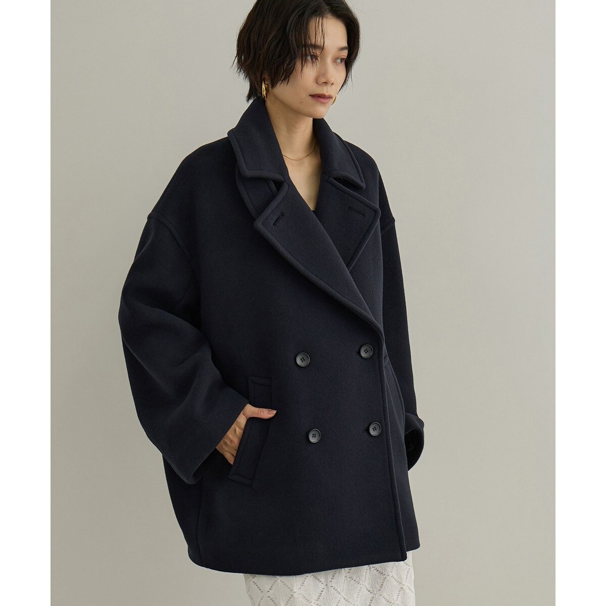 極美品✨アダムエロペ　24AW 綿100% ダブルクロス　ステンカラーコート WEB限定】FABRICA ダブルクロスPコート | サロン アダム エ ロペ(SALON