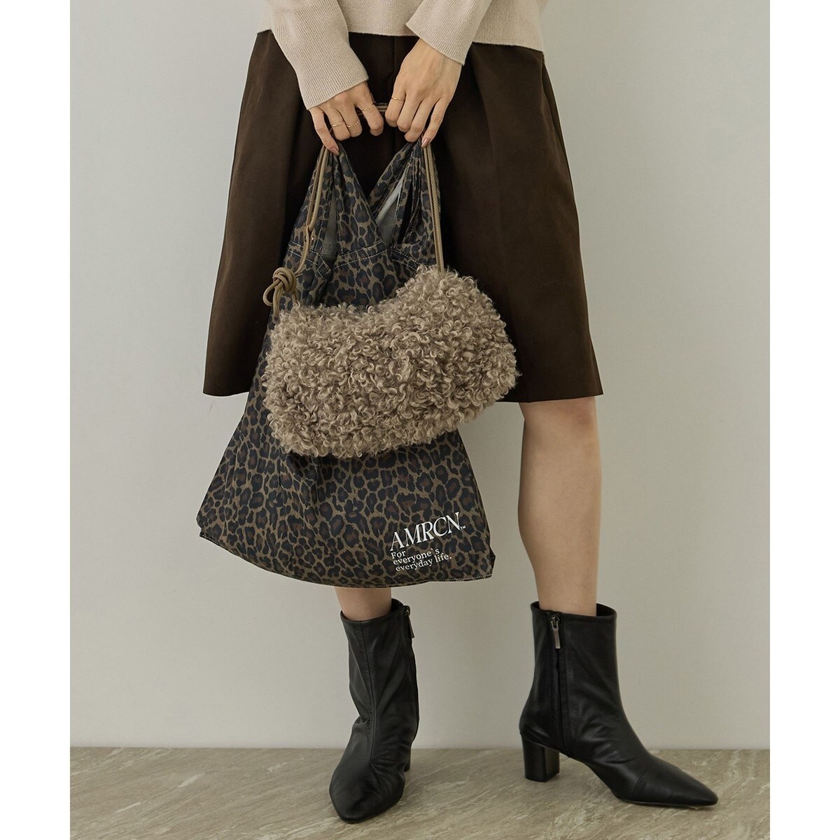 Americana（アメリカーナ） for SALON】レオパードエコバッグ L