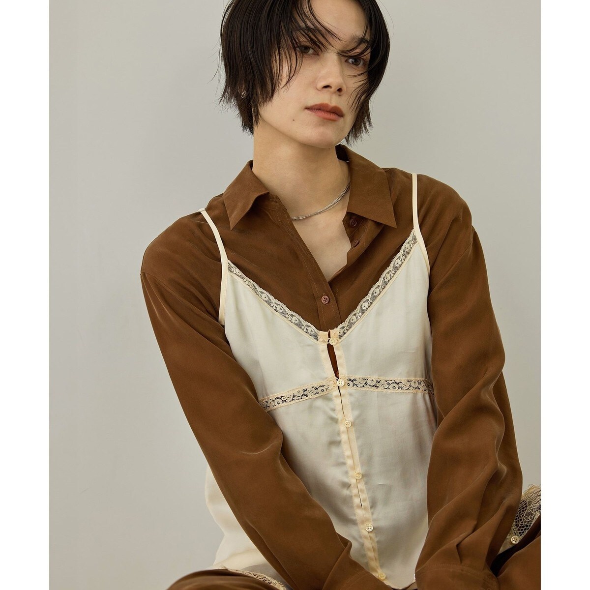 サテンレースキャミジレ | サロン アダム エ ロペ(SALON adam et rope