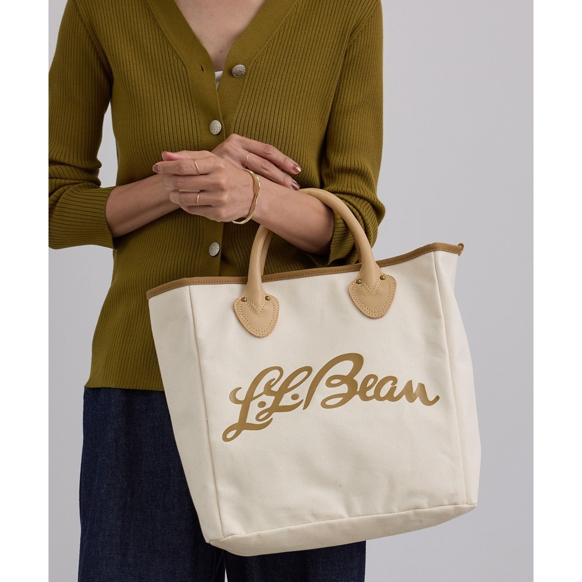 美品L.L.Bean salon deアダムエロペコラボキャンバストートバッグ L.L.Bean for SALON（エル・エル・ビーン）】別注スクエアトートバッグ