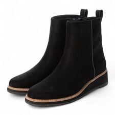 【レイン・スノー対応】ウエッジヒールショートブーツ