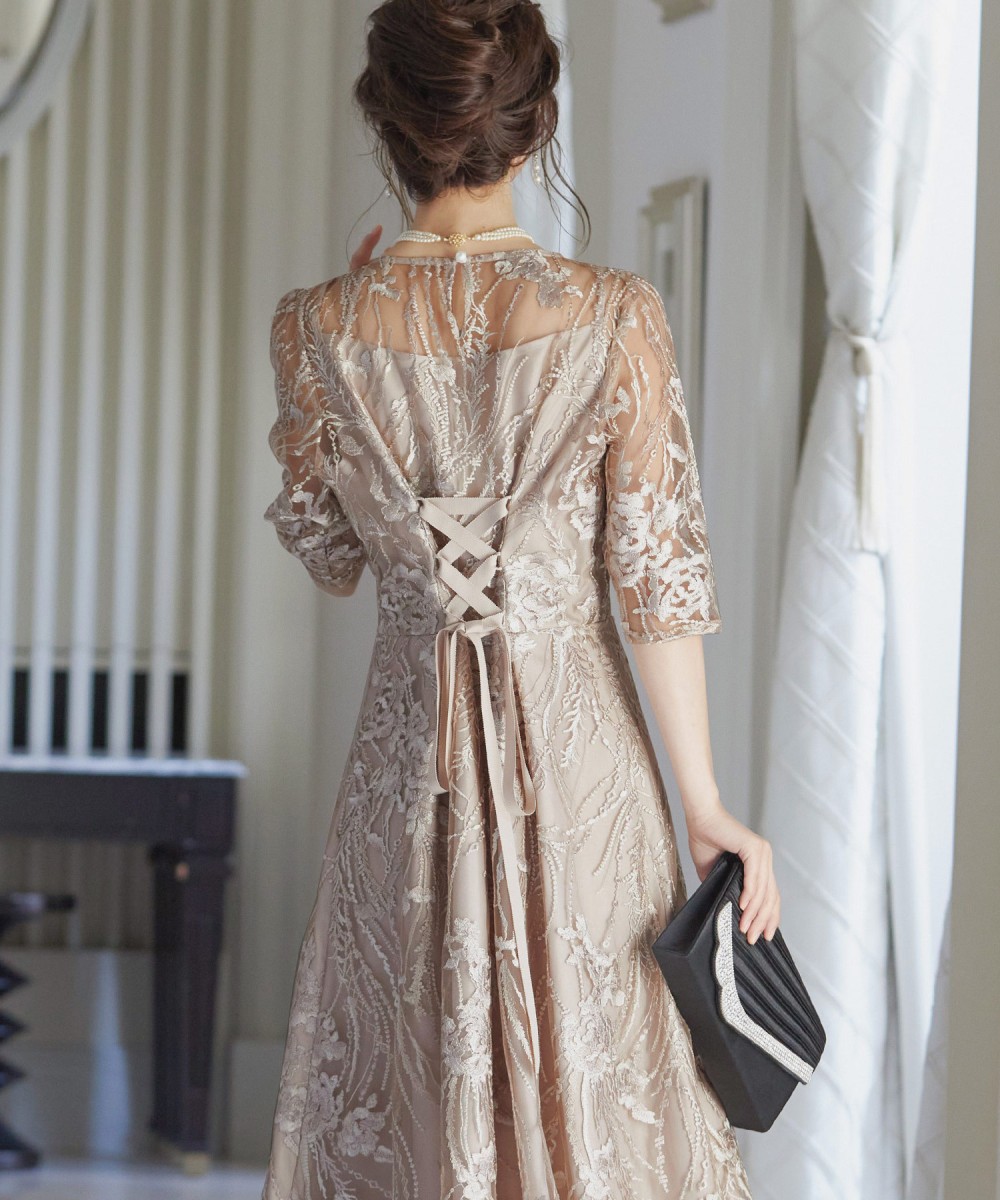 刺繍パーティードレス結婚式ワンピースドレス | ドレスアン(Dress Ann 