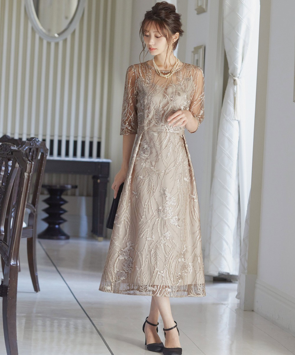 刺繍パーティードレス結婚式ワンピースドレス | ドレスアン(Dress Ann 
