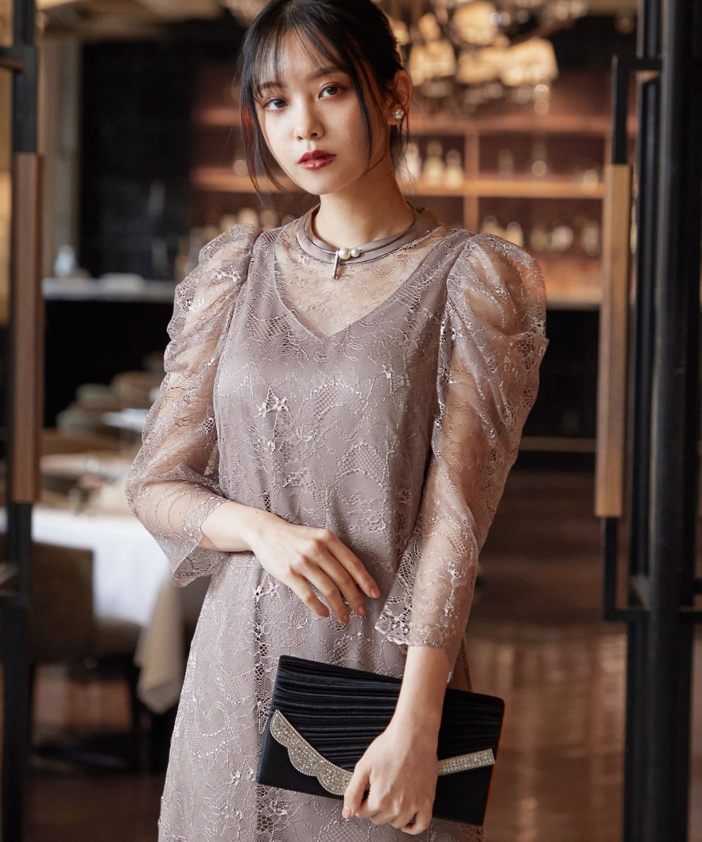 ニアナ/パワーショルダーレース パーティードレス パワーショルダーレース パーティードレス | ニアナ(niana) | マルイ