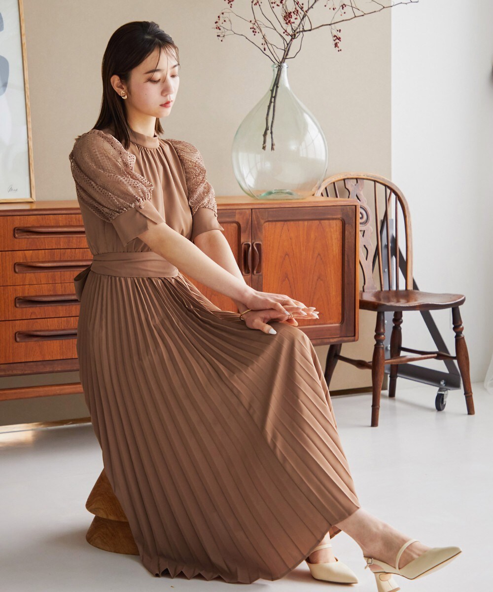 nianaニアナ ドリードール オリーブ レトロレースセットアップパンツ