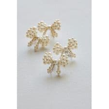 パールリボンイヤリング