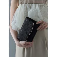 スパンコール刺繍レースクラッチバッグ