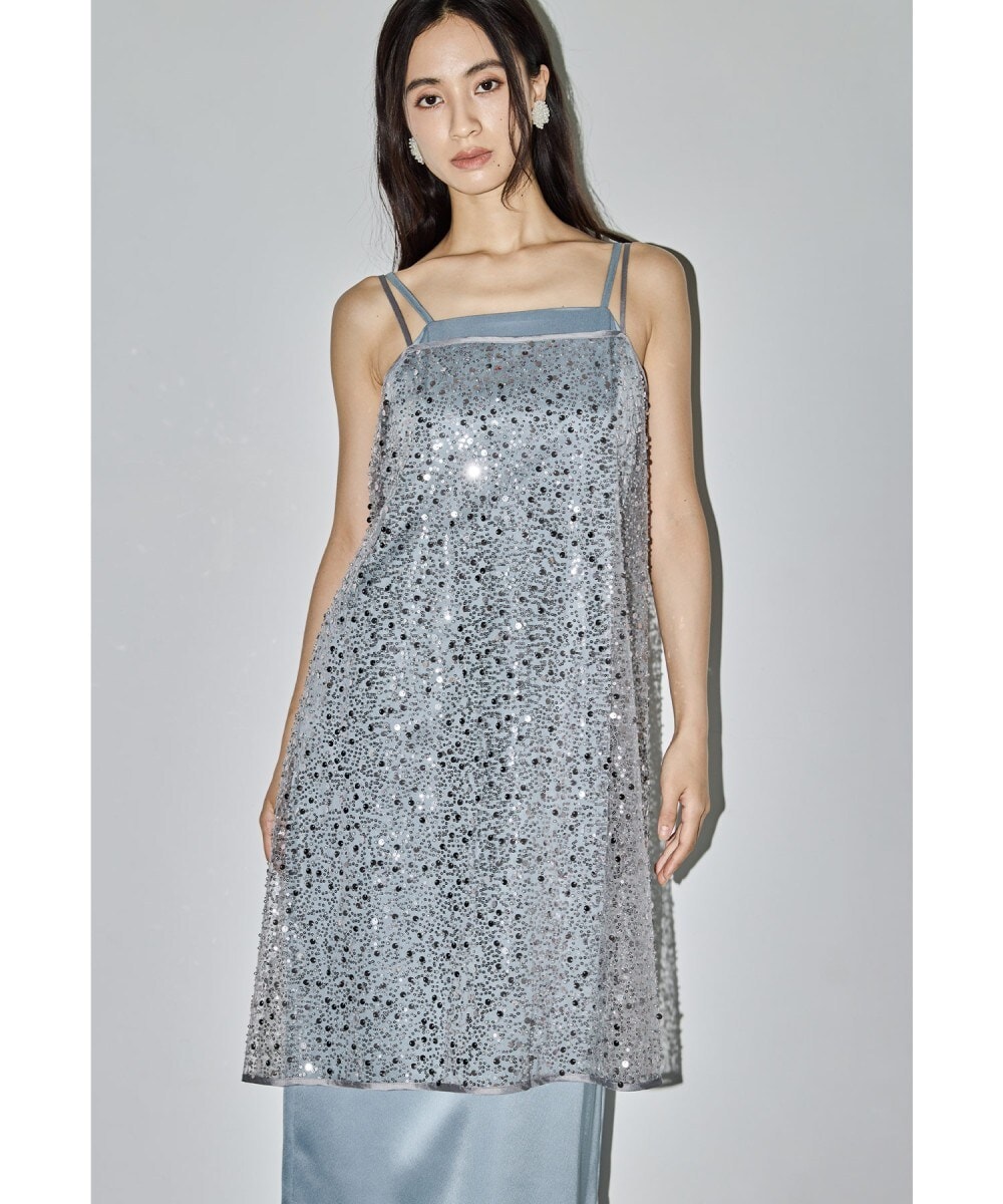 LEJA-2WAYブラウスプリーツキャミワンピースセットアップ美脚効果