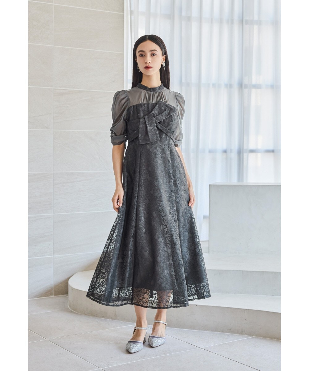 新品⭐︎未使用　Niana パーティードレス niana ドレス 配色レース×ハシゴレース切り替えワンピース