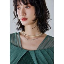 パールチェーン三連ネックレス