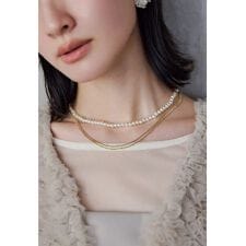 パールチェーン三連ネックレス