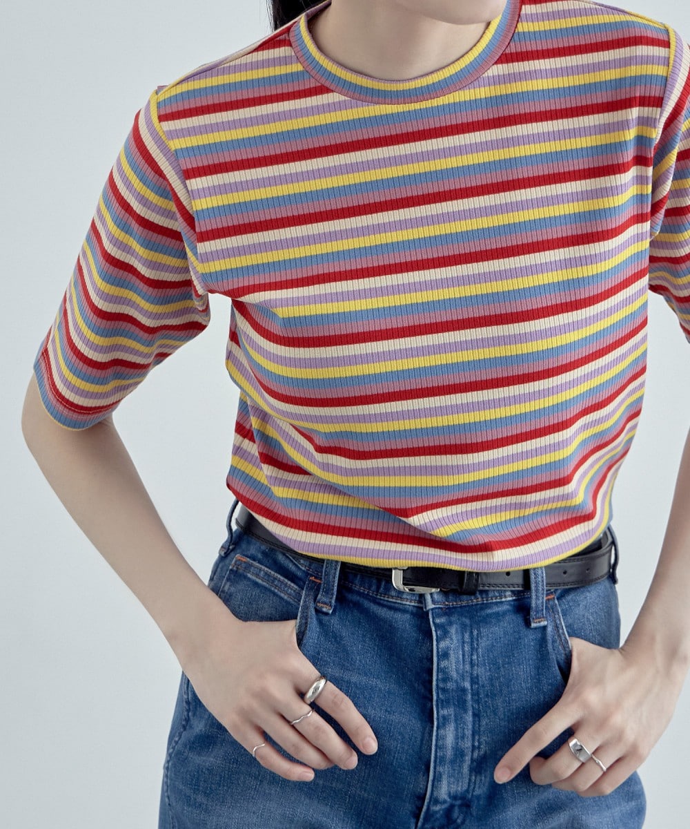 マルチボーダーリブTシャツ | エトル(etoll.) | マルイウェブチャネル