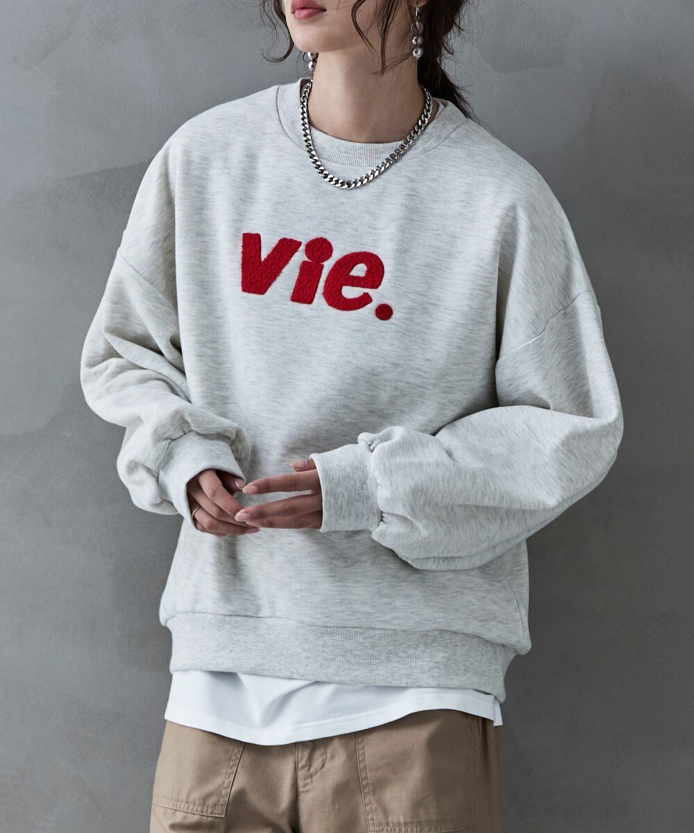 スウェット 煩い 「追加」ラメサガラ刺繍ロングスリーブ裏毛