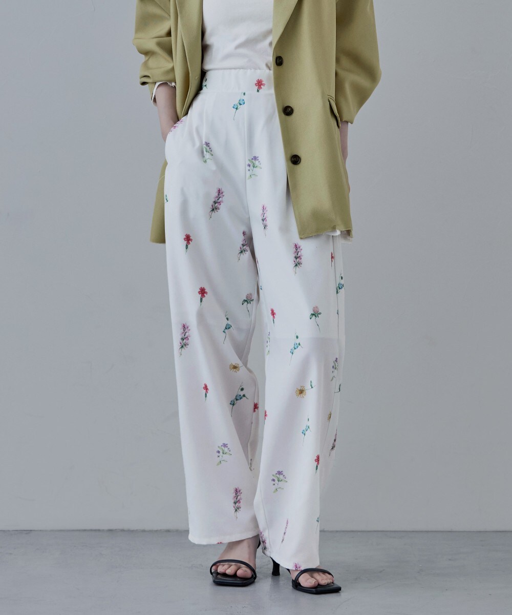 ETRO フラワープリント ワイドジーンズ ネイビー フラワープリントイージーワイドパンツ｜WOMEN｜250ISB31-109C
